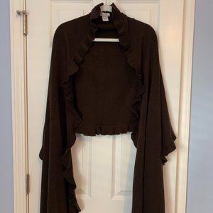 Brown Ruffle Wrap